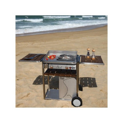 PLANCHA GAZ 2 FEUX BAILA TOUT INOX